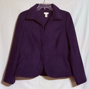 Chico's Deep Purple Blazer Size 1 (Medium)